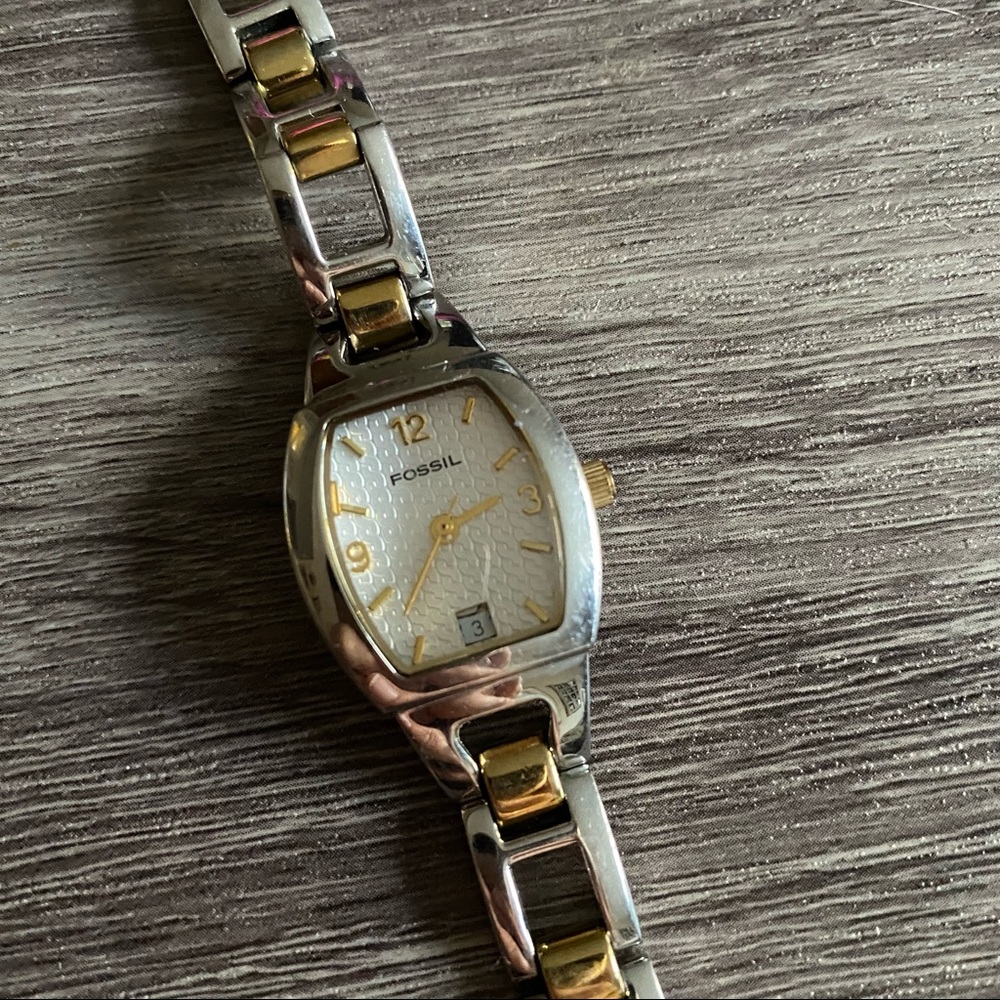 Fossil Two Tone Gold and Silver Link Watch